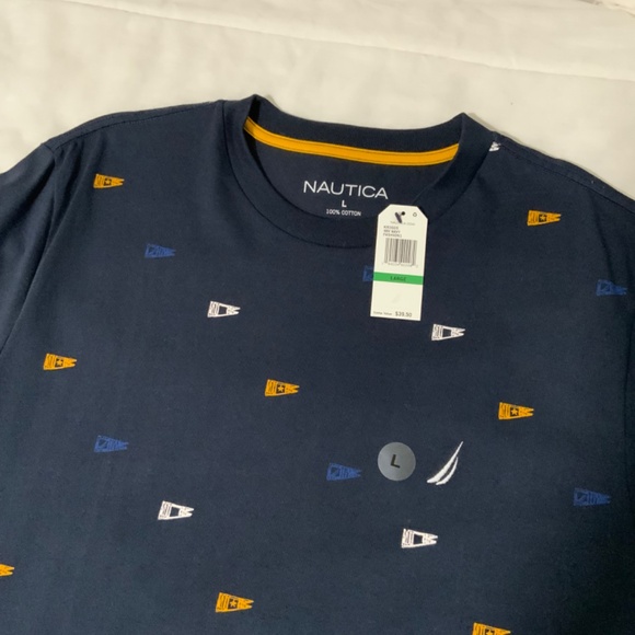 Nautical all over flag print soft cotton jersey tshirt - Picture 4 of 7